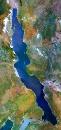 Озеро Танганьика - снимок из космоса.